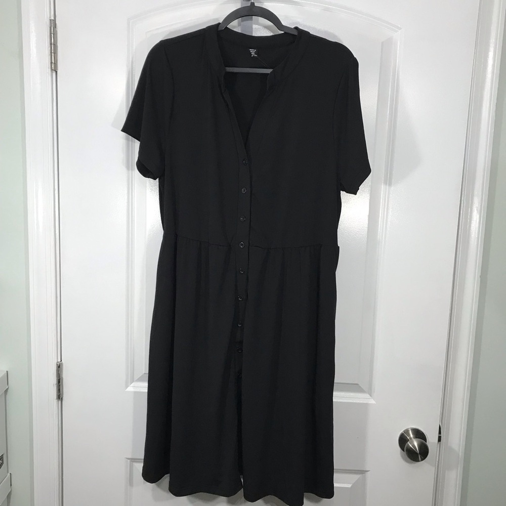 SHEIN  Curve Classic Black Midi Dress Size 1XL CB-20